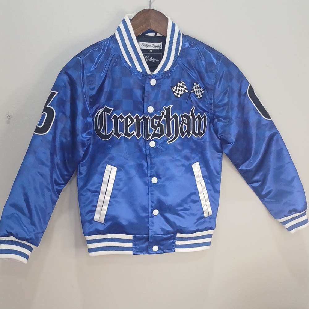 Youth Blue Crenshaw Boogie Satin Jacket Xs